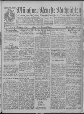 Münchner neueste Nachrichten Donnerstag 27. Dezember 1923