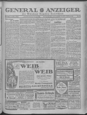 Münchner neueste Nachrichten Mittwoch 12. März 1924