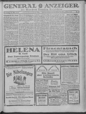 Münchner neueste Nachrichten Donnerstag 27. März 1924