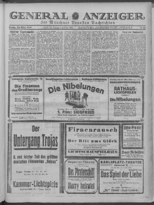 Münchner neueste Nachrichten Freitag 28. März 1924