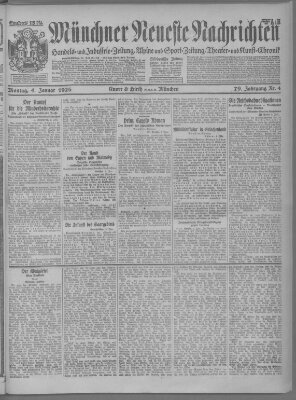 Münchner neueste Nachrichten Montag 4. Januar 1926