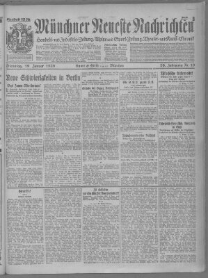 Münchner neueste Nachrichten Dienstag 19. Januar 1926