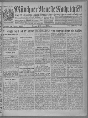 Münchner neueste Nachrichten Sonntag 24. Januar 1926