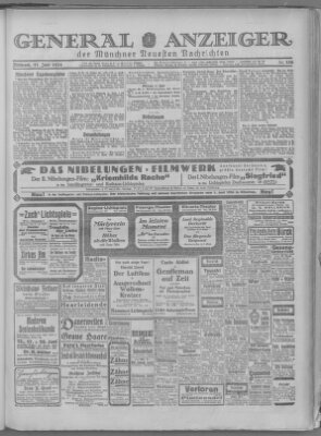 Münchner neueste Nachrichten Mittwoch 11. Juni 1924