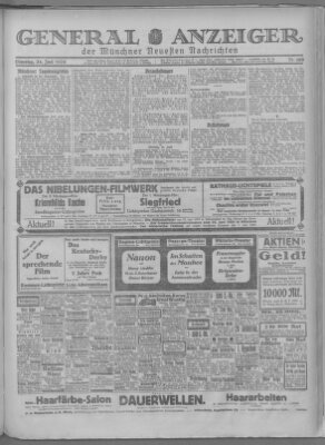 Münchner neueste Nachrichten Dienstag 24. Juni 1924