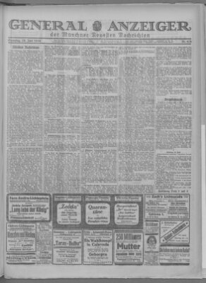 Münchner neueste Nachrichten Samstag 28. Juni 1924