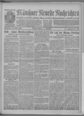 Münchner neueste Nachrichten Sonntag 29. Juni 1924