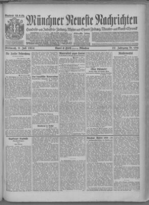 Münchner neueste Nachrichten Mittwoch 9. Juli 1924