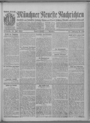 Münchner neueste Nachrichten Mittwoch 23. Juli 1924