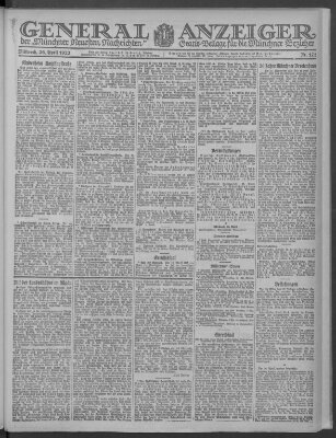 Münchner neueste Nachrichten Mittwoch 26. April 1922