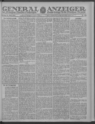 Münchner neueste Nachrichten Freitag 28. April 1922