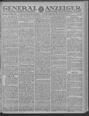 Münchner neueste Nachrichten Mittwoch 15. März 1922