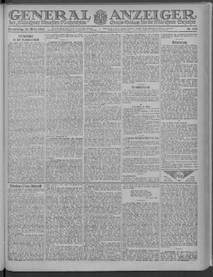 Münchner neueste Nachrichten Donnerstag 16. März 1922