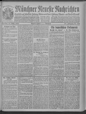 Münchner neueste Nachrichten Freitag 17. März 1922