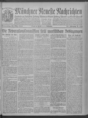 Münchner neueste Nachrichten Donnerstag 23. März 1922