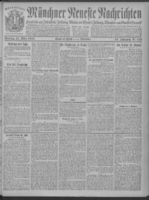 Münchner neueste Nachrichten Montag 27. März 1922