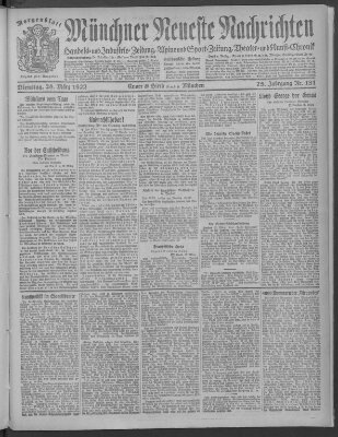 Münchner neueste Nachrichten Dienstag 28. März 1922