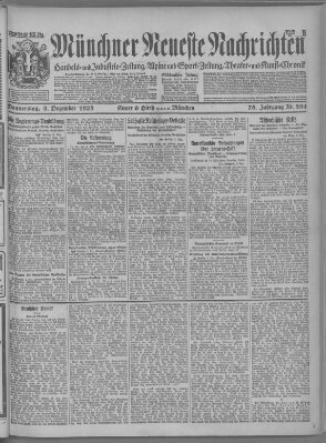 Münchner neueste Nachrichten Donnerstag 3. Dezember 1925