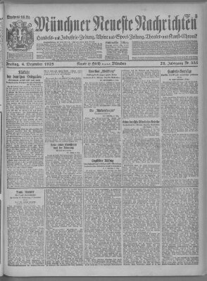 Münchner neueste Nachrichten Freitag 4. Dezember 1925