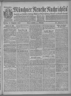 Münchner neueste Nachrichten Freitag 11. Dezember 1925