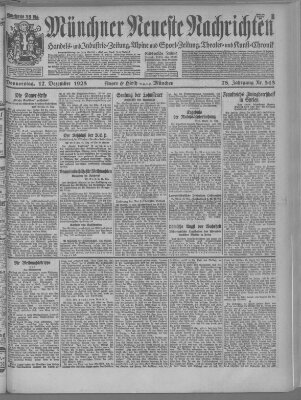 Münchner neueste Nachrichten Donnerstag 17. Dezember 1925