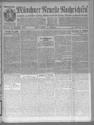 Münchner neueste Nachrichten Freitag 18. Dezember 1925