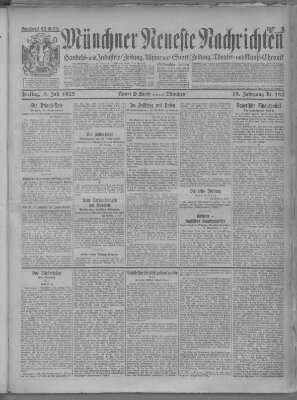 Münchner neueste Nachrichten Freitag 3. Juli 1925