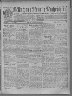Münchner neueste Nachrichten Mittwoch 8. Juli 1925