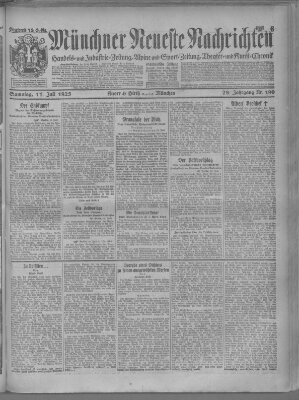 Münchner neueste Nachrichten Samstag 11. Juli 1925