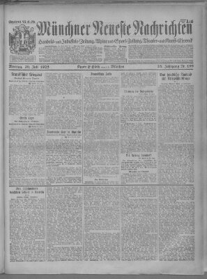 Münchner neueste Nachrichten Montag 20. Juli 1925