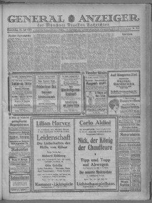 Münchner neueste Nachrichten Donnerstag 23. Juli 1925