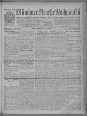 Münchner neueste Nachrichten Freitag 24. Juli 1925