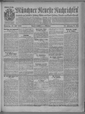 Münchner neueste Nachrichten Samstag 25. Juli 1925