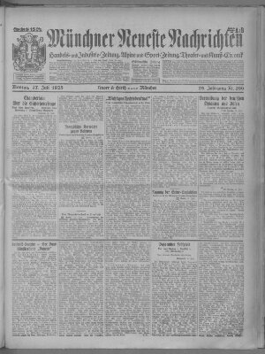 Münchner neueste Nachrichten Montag 27. Juli 1925