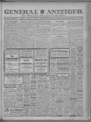 Münchner neueste Nachrichten Dienstag 28. Juli 1925