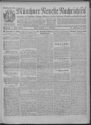 Münchner neueste Nachrichten Mittwoch 3. Juni 1925