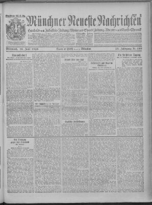 Münchner neueste Nachrichten Mittwoch 10. Juni 1925