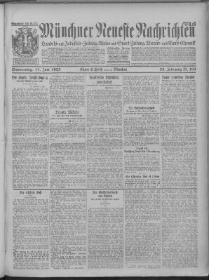 Münchner neueste Nachrichten Donnerstag 11. Juni 1925