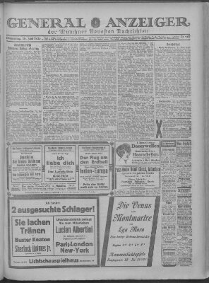 Münchner neueste Nachrichten Donnerstag 18. Juni 1925