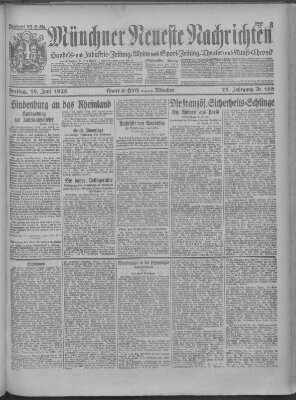 Münchner neueste Nachrichten Freitag 19. Juni 1925