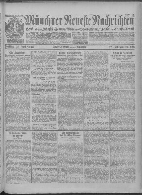 Münchner neueste Nachrichten Freitag 26. Juni 1925