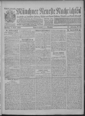 Münchner neueste Nachrichten Freitag 3. April 1925