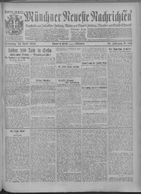 Münchner neueste Nachrichten Samstag 18. April 1925