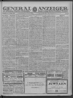 Münchner neueste Nachrichten Dienstag 16. Januar 1923