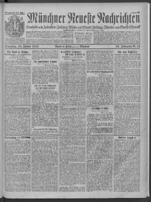 Münchner neueste Nachrichten Dienstag 23. Januar 1923