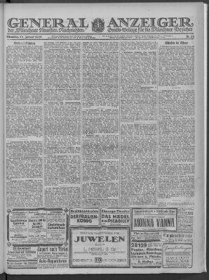 Münchner neueste Nachrichten Dienstag 23. Januar 1923