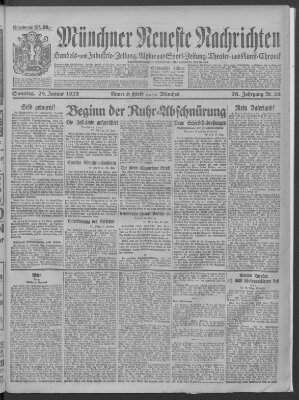 Münchner neueste Nachrichten Sonntag 28. Januar 1923