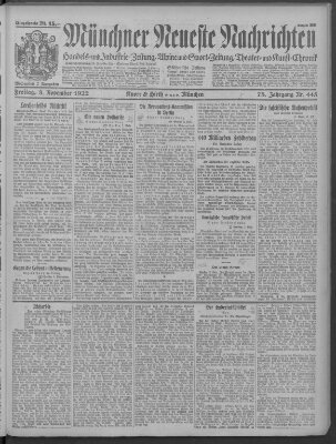 Münchner neueste Nachrichten Freitag 3. November 1922