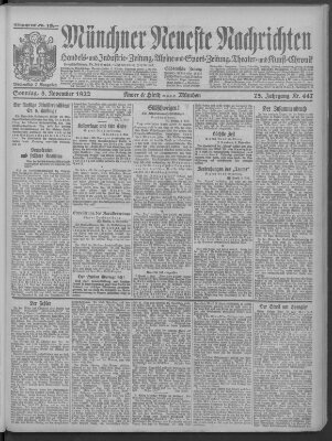 Münchner neueste Nachrichten Sonntag 5. November 1922