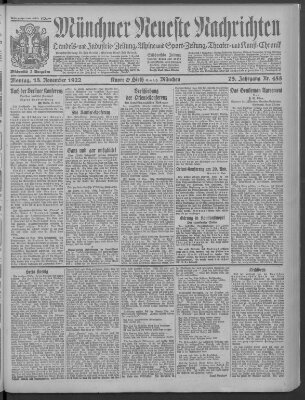 Münchner neueste Nachrichten Montag 13. November 1922